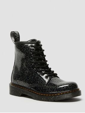 Dr. Martens girl Black Glitter Lace-Up Combat Boots